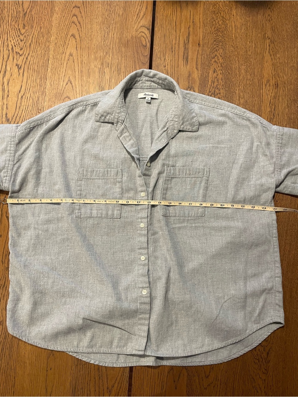 Madewell Gray Short Sleeve Button-Down Shirt - Picture 5 of 8
